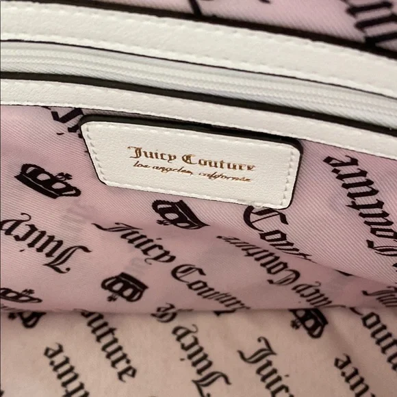 Juicy Couture White Embossed Tote with Gold Accents - Picture 8 of 9